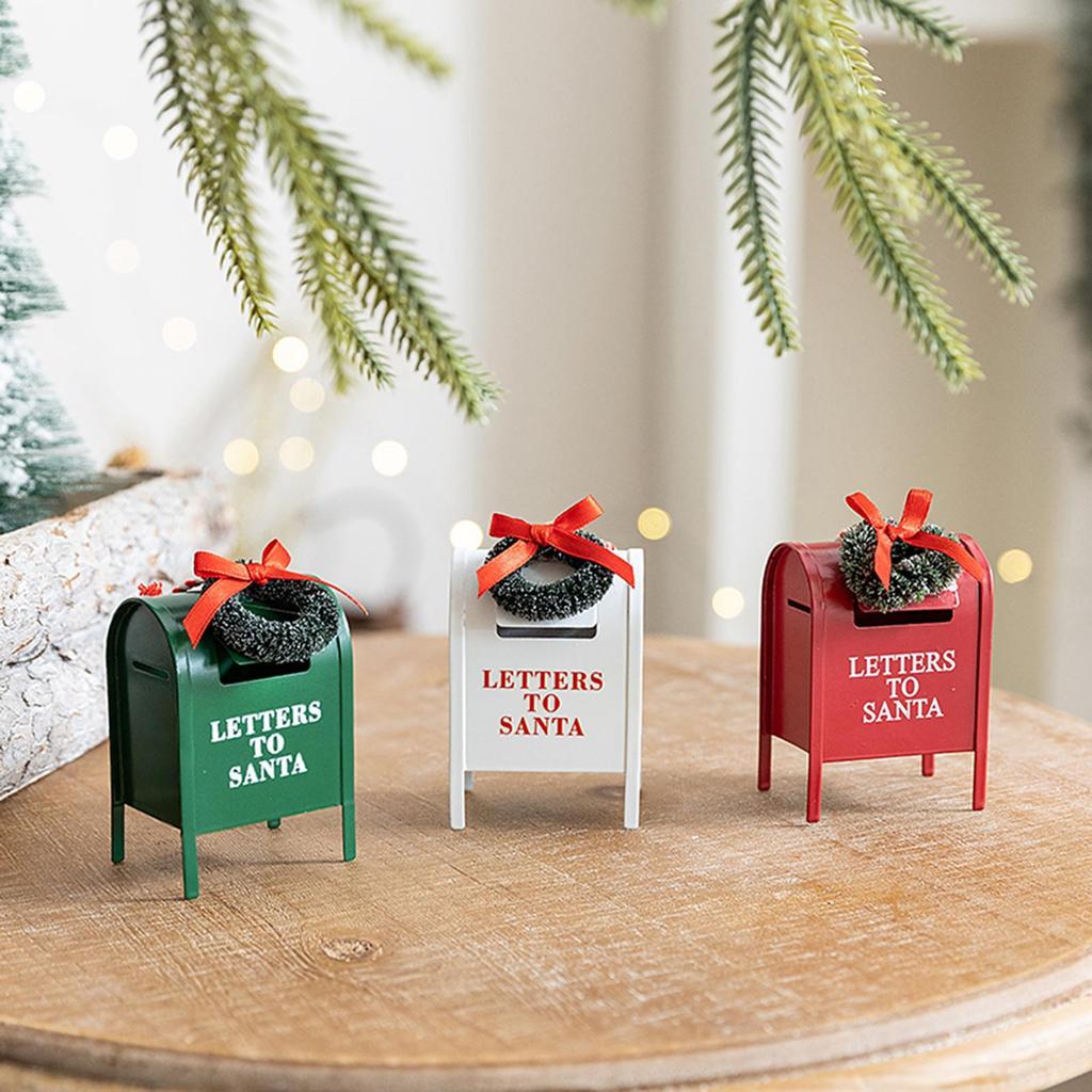 Decorative Pendant Christmas Mailbox Pastel Accent Ornament for External Christmas Holiday Decoration