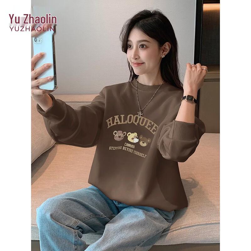 Yuzhaolin Women's Embroidered Bear Casual Sweatshirt
