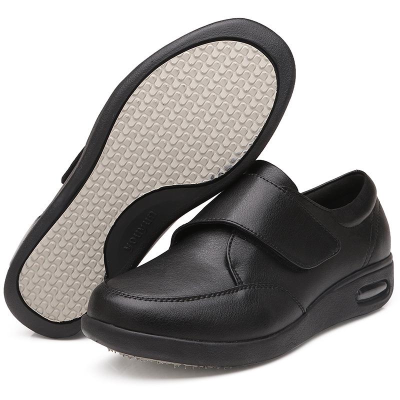 Youyun Men's Air Cushion Leather Shoes: Casual, Warm, and Easy-Fit Design for Middle-Aged and Elderly.