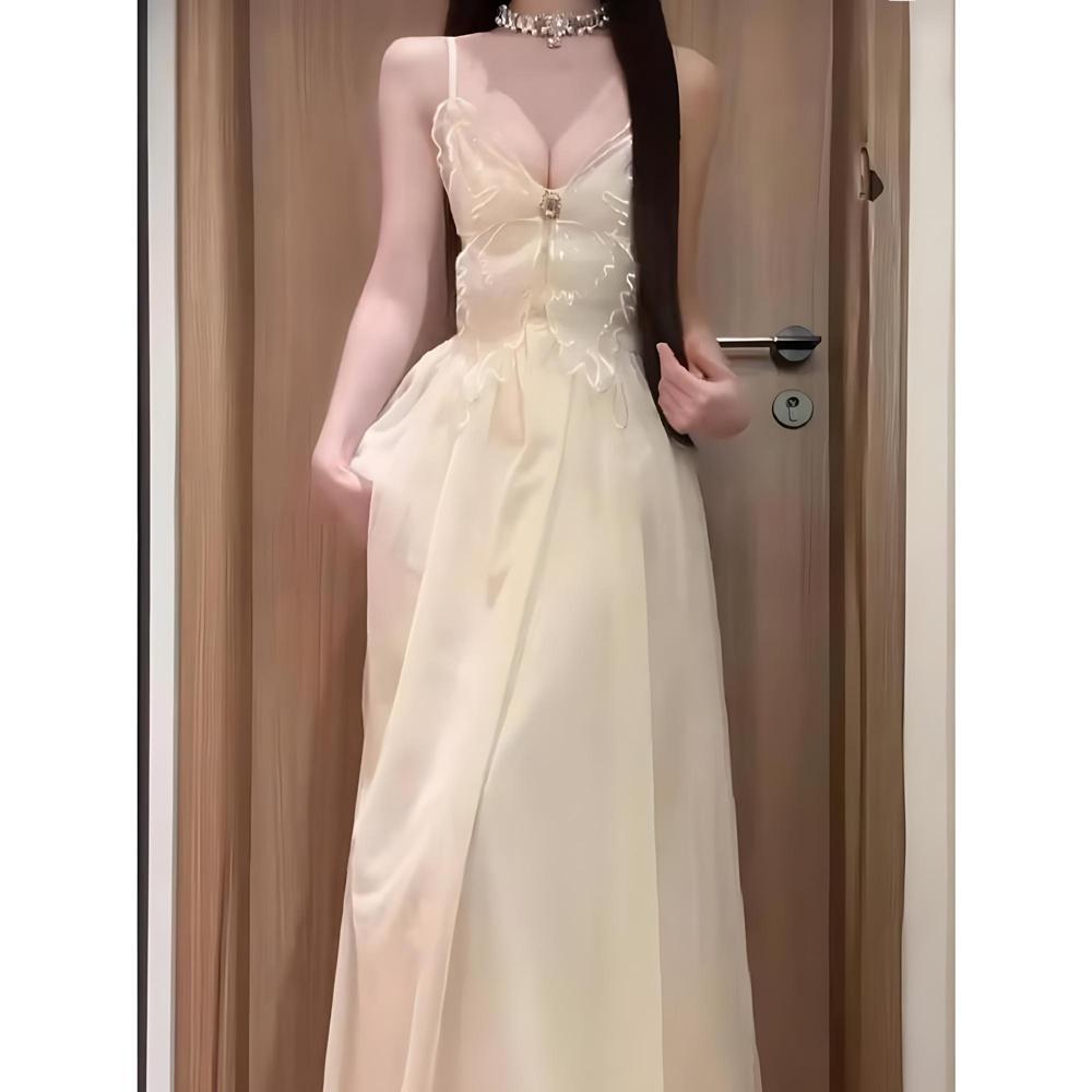 

Маленькое свежее сетчатое отпускное нишевое платье Мори вечернее платье женское летнее взрыв XL- (recommended 110-60kg)