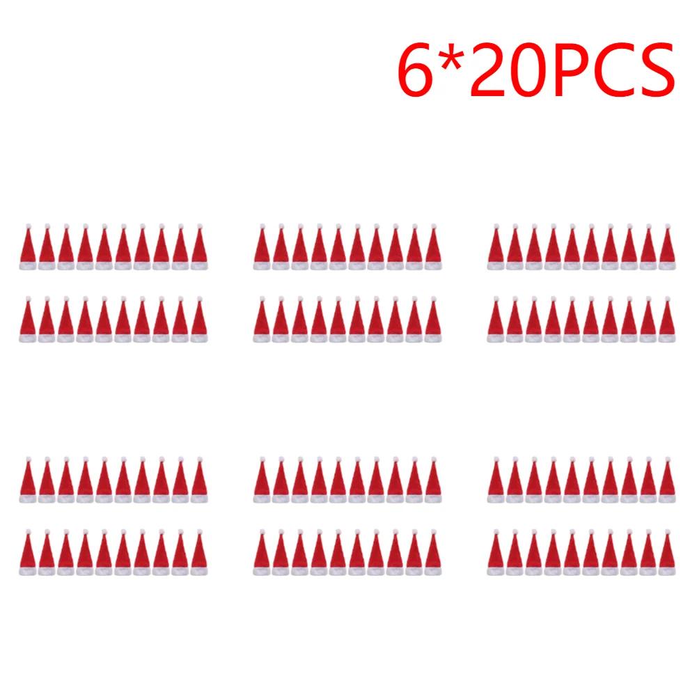 Mini Christmas Hats Christmas Candy Cover Xmas Lollipop Hats Cute Lollipop Cap Children Gift  New Year Christmas Decorations