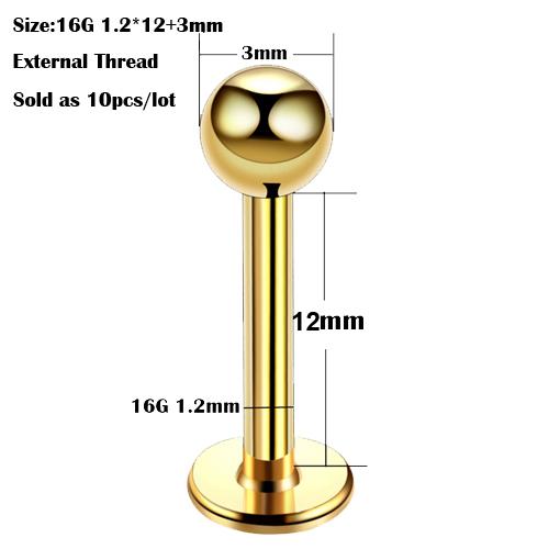 10Pcs/20Pcs/50Pcs G23 Titanium Labret Piercing Internal & External Design Lip Piercing Labret Stud Cartilage Helix Piercing
