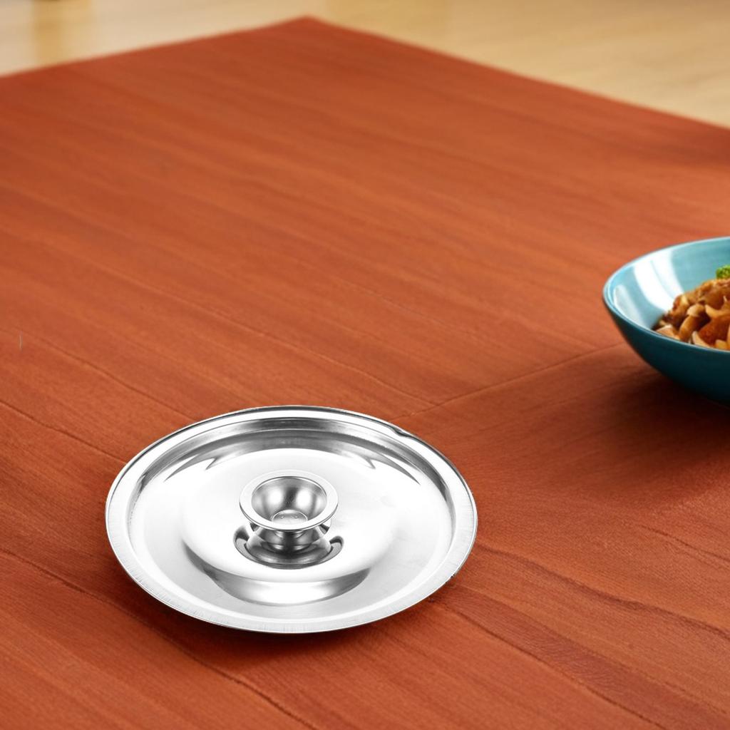 Stainless Steel Seasoning Pot Lid 16Cm Spill Proof Universal Metal Cover for Oil Pots Jars Cookers Pans Barrels