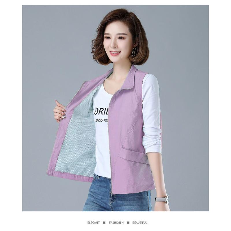 Veste Fine Polyvalente Printemps Automne Nouvelle Veste Style Coréen pour Femme Gilet Décontracté