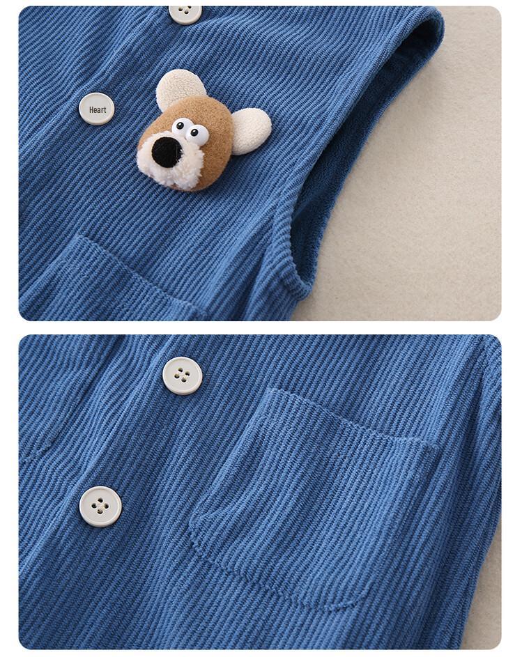 Corduroy Baby Romper: Warm Sleeveless Harem Pants for Boys - Early Winter/Autumn Style