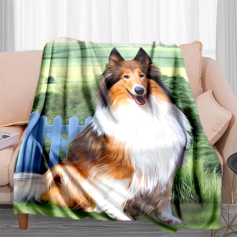 1PC Dog cute printed blanket, all season lightweight home office outdoor nap multifunctional blanket A8