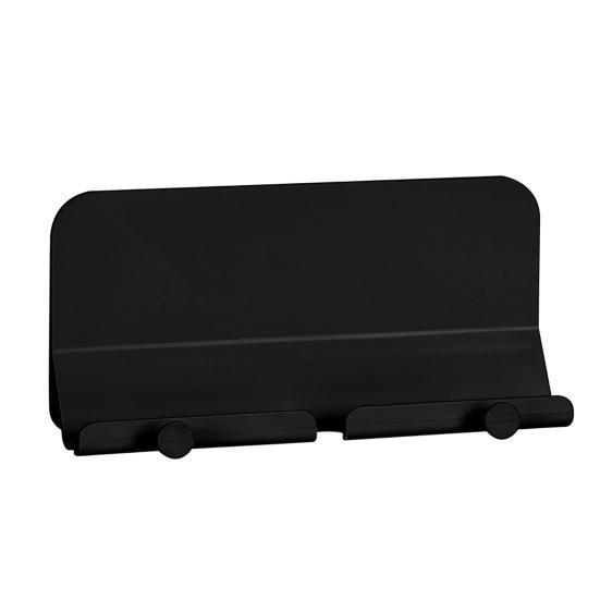 Storage Rack Multi-purpose Strong Adhesiveness Wall Mounted Phone Storage Stand with Dual Hanger