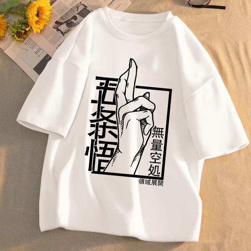 Japanese Manga Gojo Satoru T Shirt Women Tops Jujutsu Kaisen Anime T-shirt Unisex Harajuku Kawaii Short Sleeve Tee Summer Top
