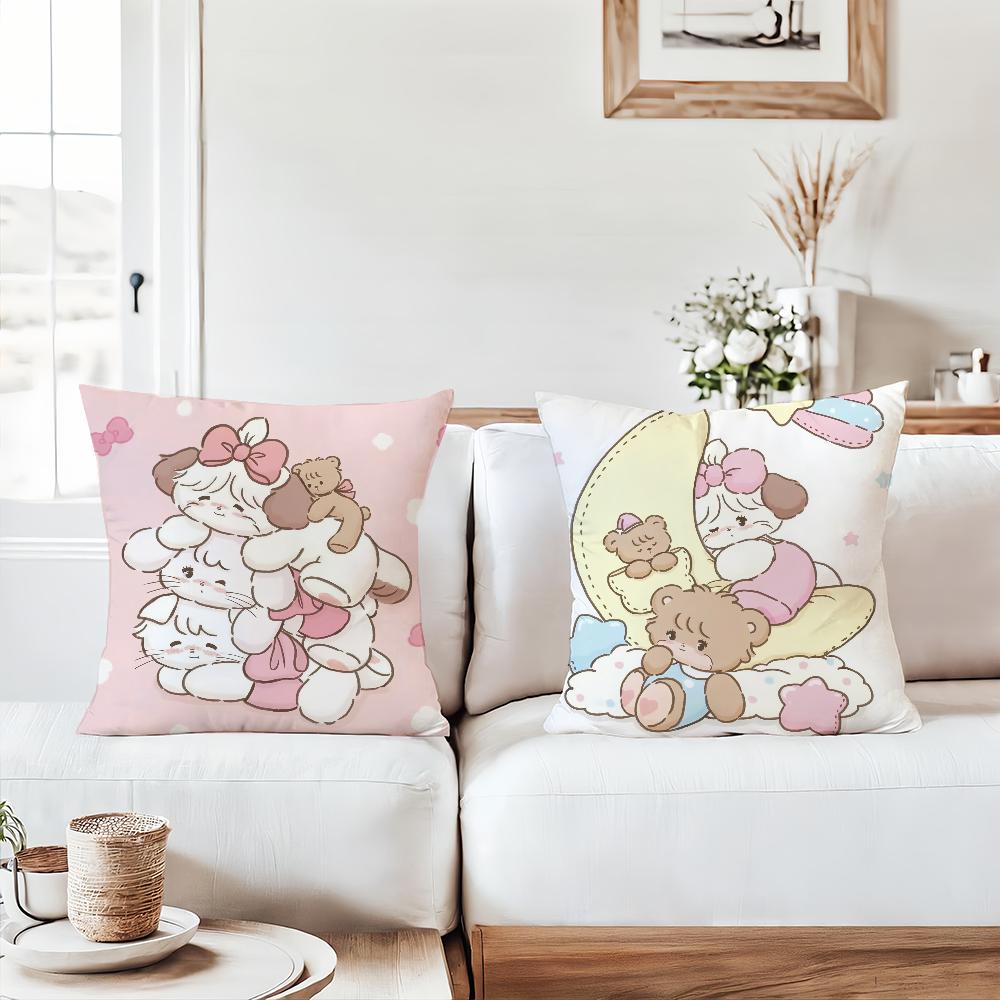 Kawai M-Mikko Cat Carton Pillow Case Office Cushions Suitable For Sofa Car  Decorative Cushion Cover