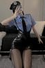 Cosplay Sexy Sexy Halloween Police Costume Disguise Miniskirt Police Costume Mini Skirt Pleated Skirt Police Officer Female Police Uniform Mini Skirt