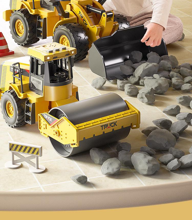 Extra Large Alloy Engineering Toy: Roller, Excavator, Bulldozer, Loader for Boys Aged 2-3 Years