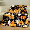 Ghosts and Pumpkins Halloween Pattern print blanket soft and cozy perfect for the living room bed sofa or a nap,gift