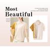 Mid-Age Women's Color Block Ice Silk Batwing Sleeve Loose Knit Top