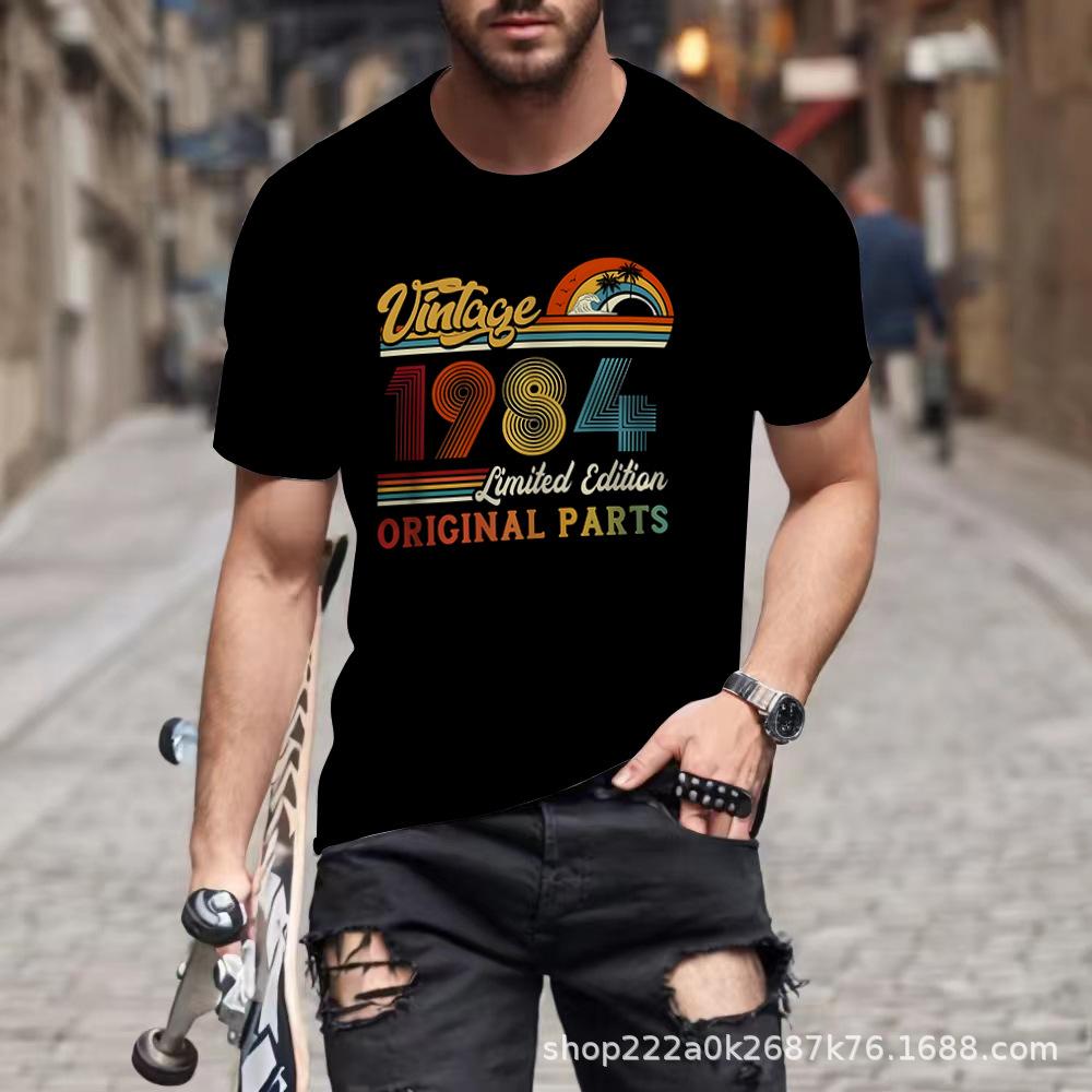 Men's Short-Sleeve 3D Printed Summer New Loose Round-Neck T-Shirt Men's Casual Top