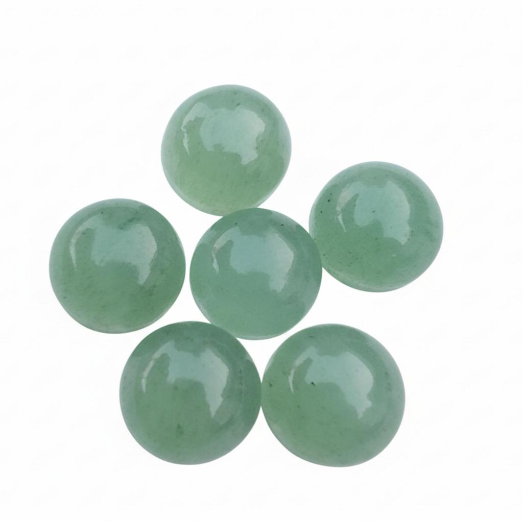 Natural Green Aventurine Round Flat Cabochon Gemstone for Jewelry Making