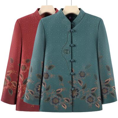 Autumn Coat Women's Stand-up Collar Top Year 0 Old Lady Clothes