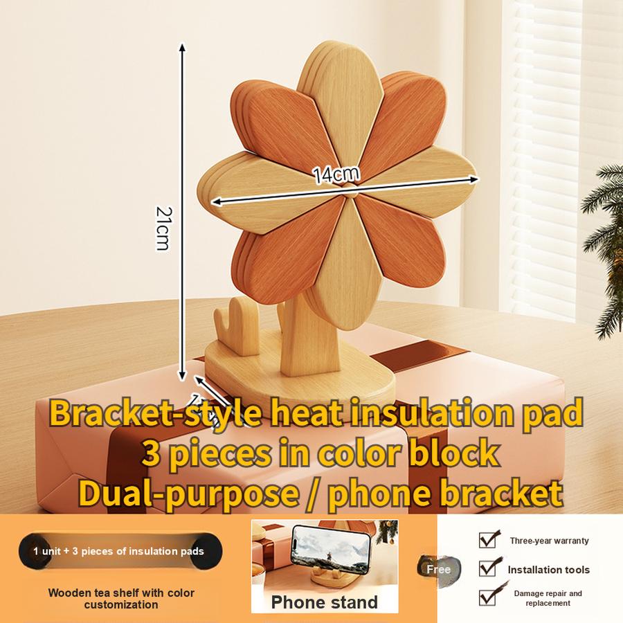 Luxury Wind Chime Heat-Resistant Pad Table Decor Creative Home Goods Solid Wood Foldable Placemats