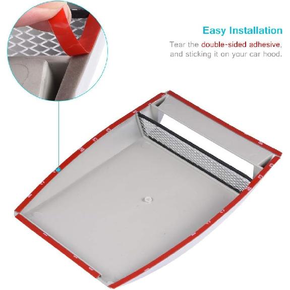 Qiilu Universal Car Air Intake Scoop Bonnet Vent Sticker Cover Hood Silver