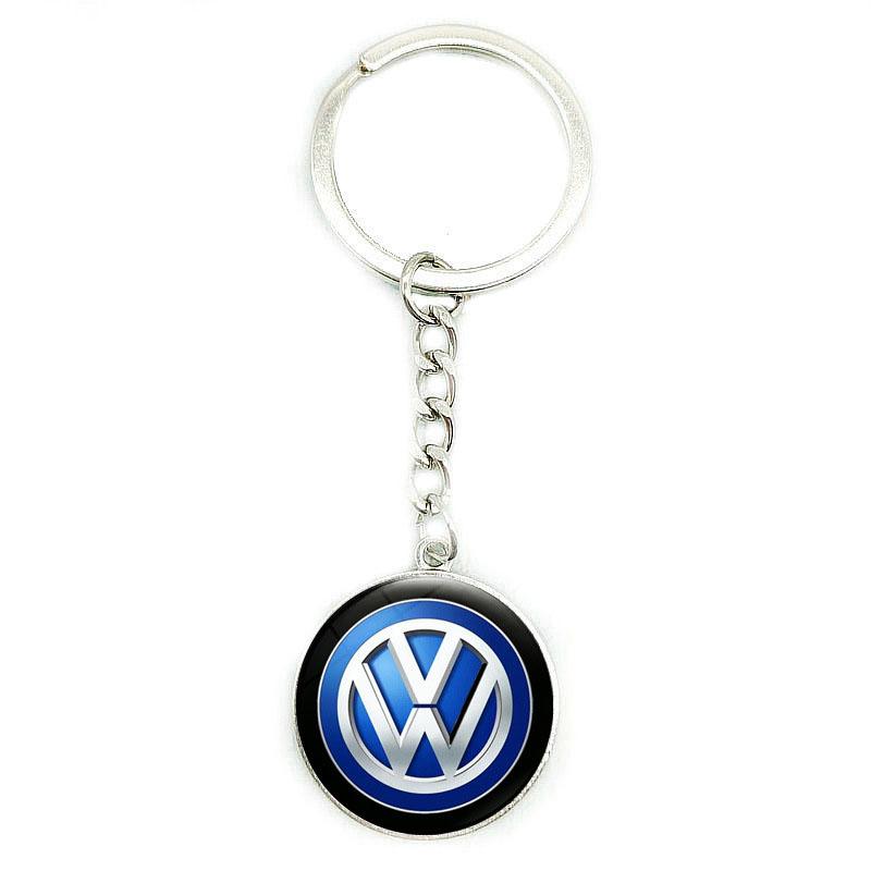 Alloy Car Emblem Keychain Holder Key Ring Pendant for Volkswagen VW Rline GTI Polo Golf Passat Tiguan Arteon Sharan Scirocco B6 Qx0