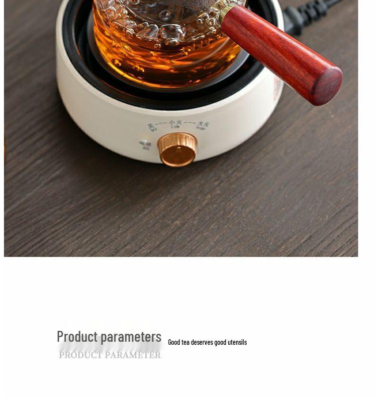Compact Electric Ceramic Tea Brewer with Glass Teapot - Ideal Tabletop Stove & Mini Water Boiler