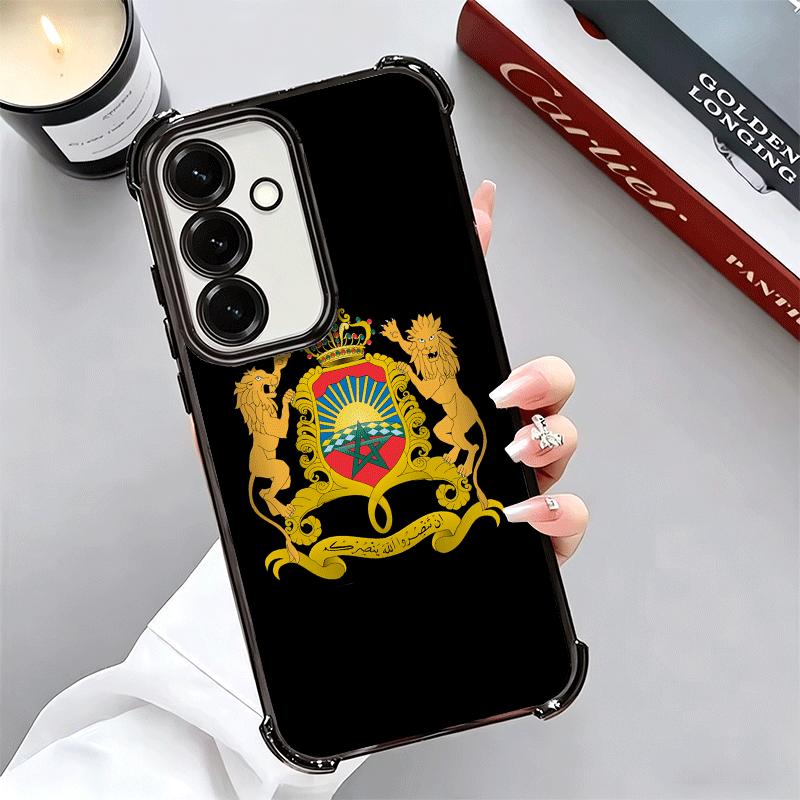Morocco Flag Plating Phone Case For Samsung A17 A07 A37 A57 A16 A56 A15 A55 A14 A54 A13 A53 A26 A36 A25 A35 A24 A34 A23 A33