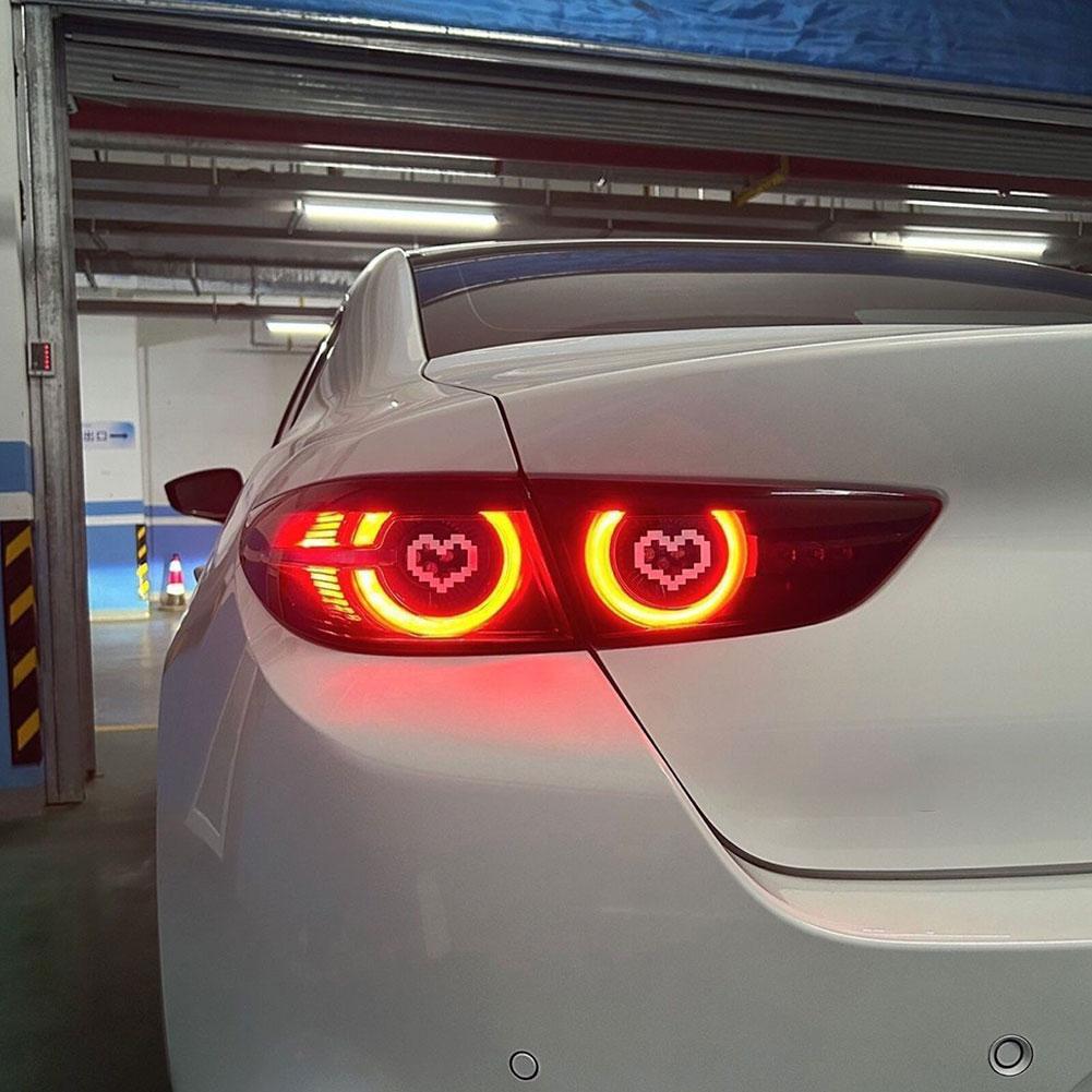Cute Car Stickers Mosaic Heart-shaped Print Sticker Car Body Windshield Waterproof Headlight Taillight Auto Decor