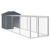 Chicken Coop with Run Anthracite 117 x 405 x 123 cm Galvanized Steel