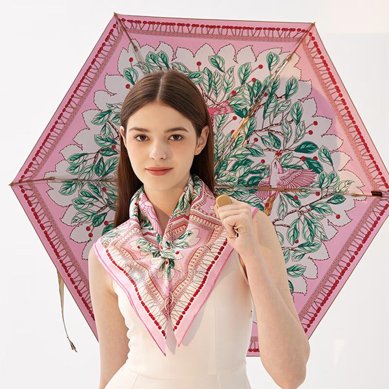 Aurora Women's Mulberry Silk Scarf & Portable Umbrella Set