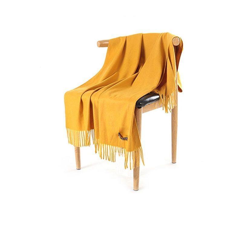 Однотонный Теплый Шарф Зимняя Толстая Шаль Универсальный Мягкий Бахрома Зимний Шарф