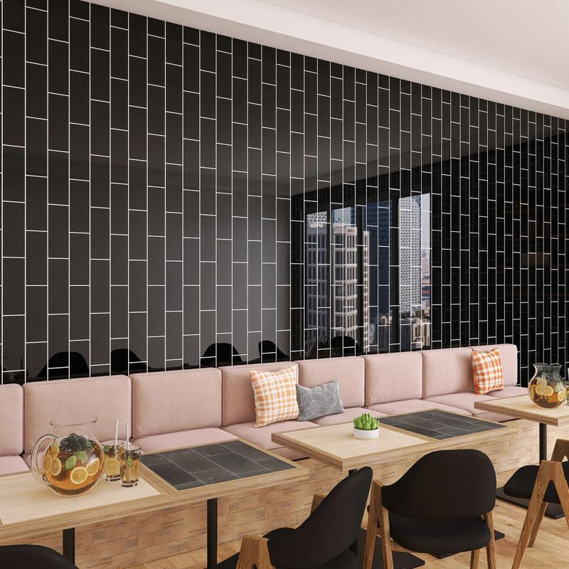 40cm Decorative Walls Paper Wall Stickers Adhesive Wall Wallpaper Waterproof and Anti Fouling Living Room Black Brick Pattern
