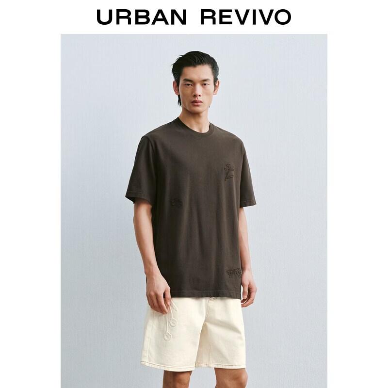 UR Men s Floral Embroidered Short Sleeve T-shirt XS