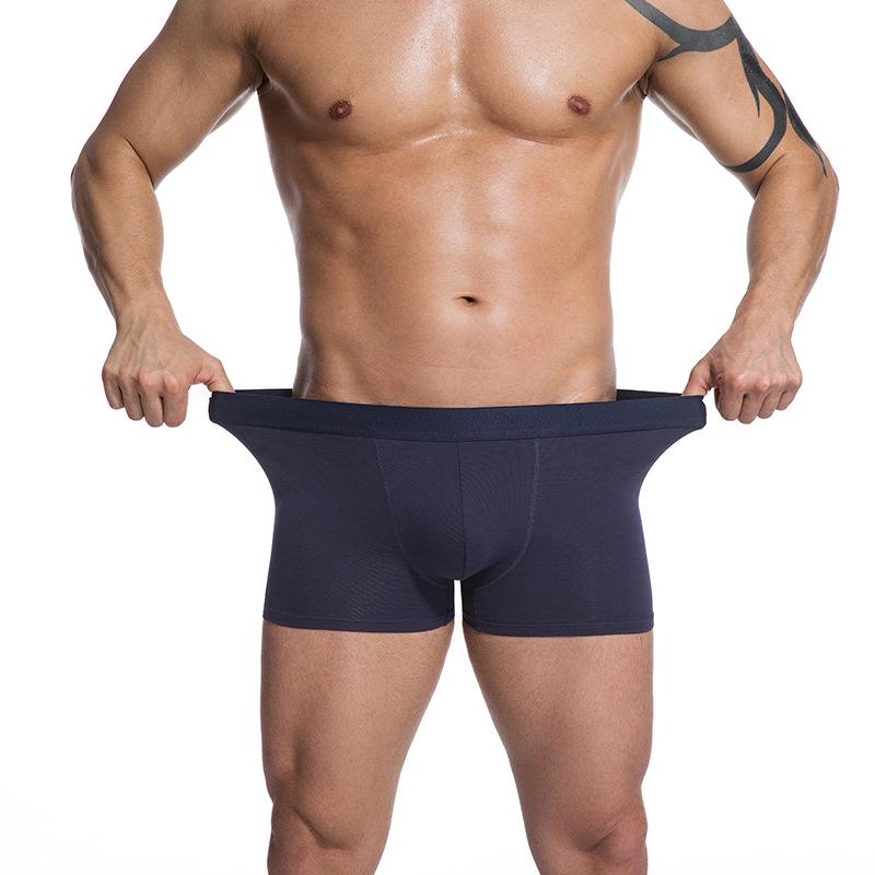 Men's Elastic Antibacterial Cotton Boxer Briefs - Breathable, Non-Deforming, Plus Size, Comfortable Fit