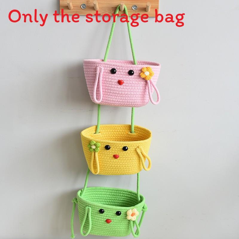 Multipurpose Foldable Cotton Hanging Basket For Bedroom Organizing