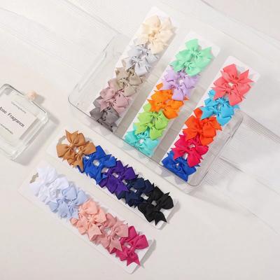 10Pcs/set New Cute Bows Baby Hair Clips Candy Color for Children Girls Princess Hairpins Barrettes Kids  Hair Accessories