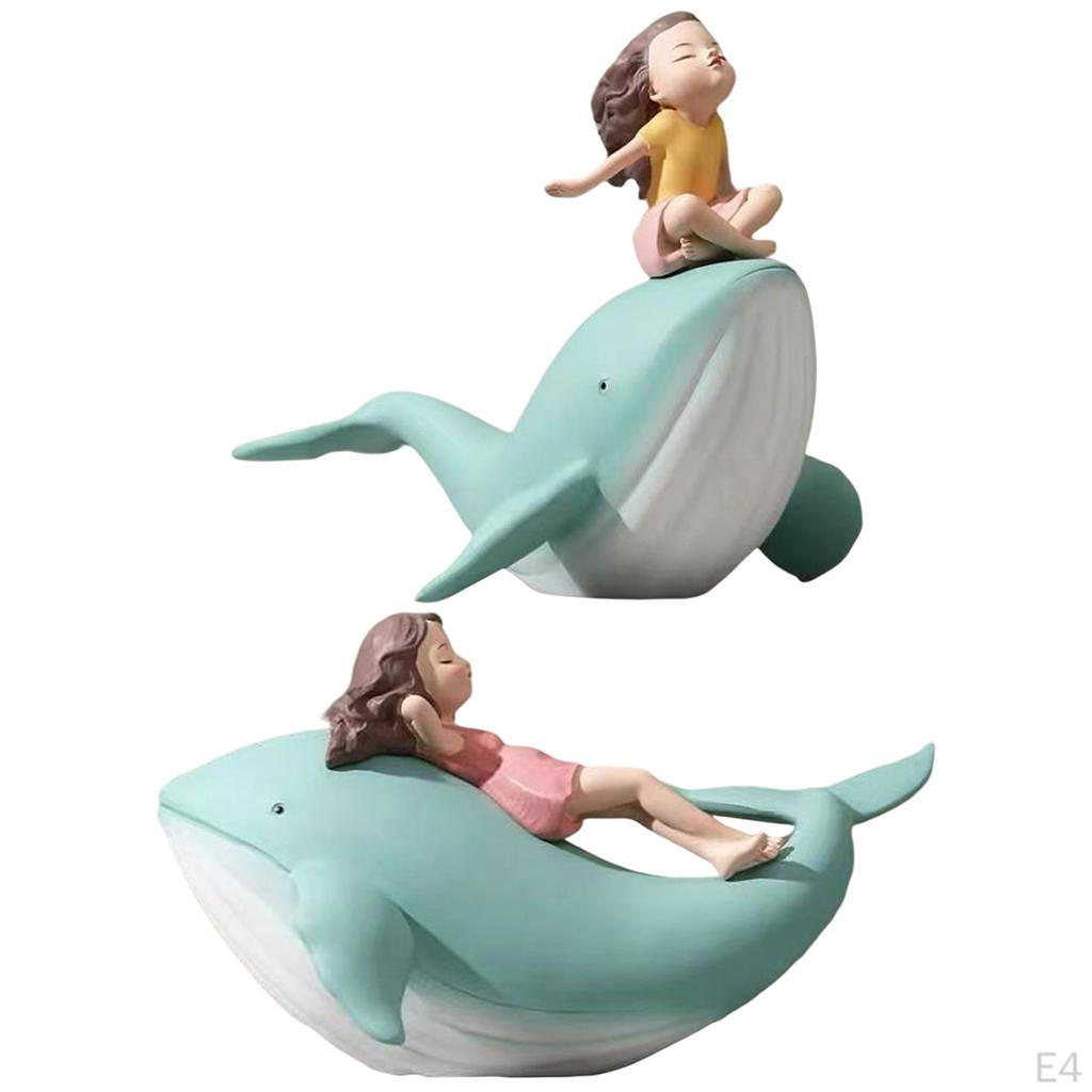and Figurine Statues Sculpture Resin Sea Animal Home Desktop Ornament Gift Office