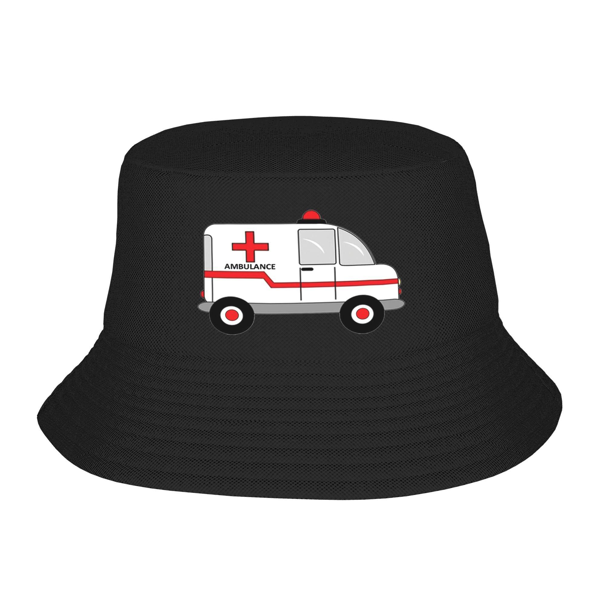 

Ambulance Bucket Hat Panama Bob Hats Outdoor Cool Reversible For Summer Beach Fishing Unisex Fisherman Caps One Size