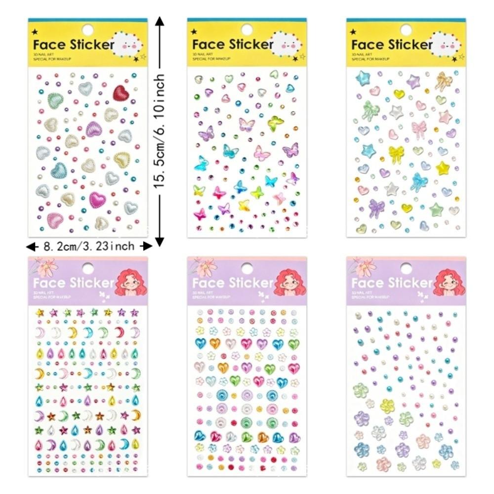 Makeup Bedazzling Sticker 3D Resin Crystal Gem Sticker Face Eye Jewels Sticker Christmas Party