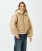 Mais Cropped Zip-Up Fur Jacket / Beige