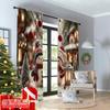 2pcs 2D Flat Printing Merry Christmas Curtains Snowman Winter Versatile 100% Polyester Without Electricity Spring Perfect for