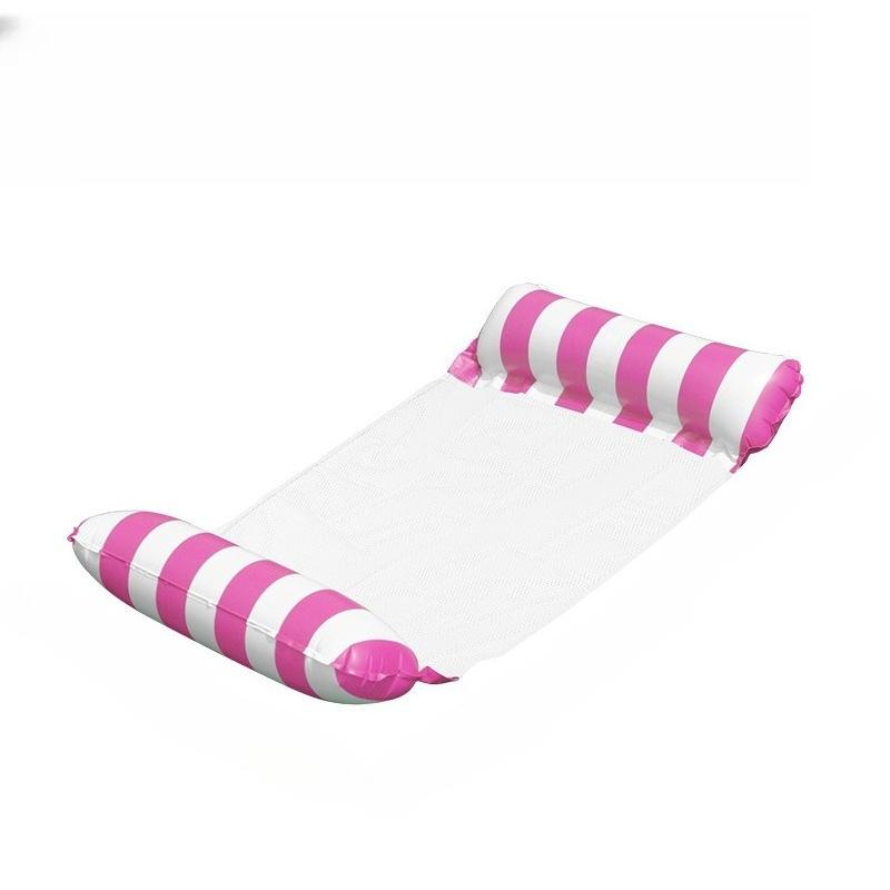 Summer Inflatable Adult Water Hammock Recliner - Durable PVC Material, Foldable Striped Inflatable Pool Float, for Pool Parties