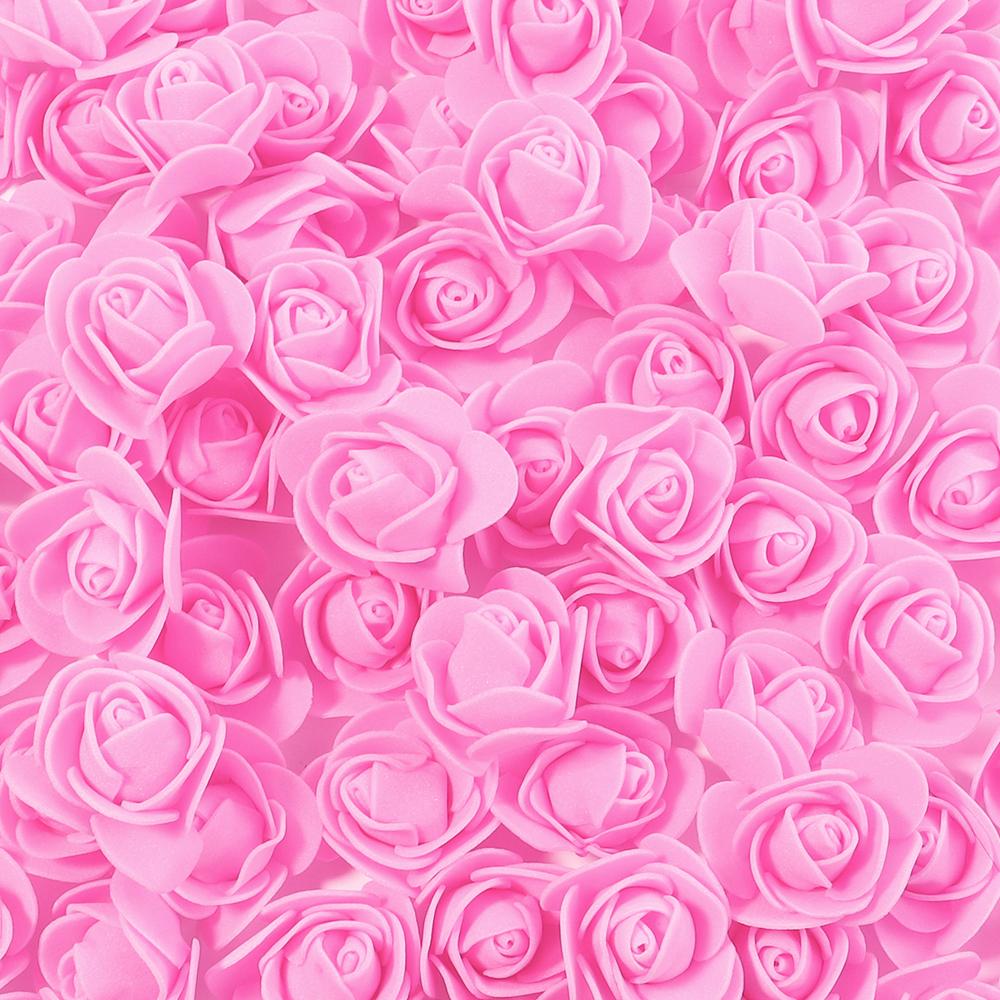 50pcs PE Foam Rose Head 3.5-4.5cm Artificial Flower For DIY Wedding Birthday Party Rose Bear Valentine's Day Gifts Garland Decor