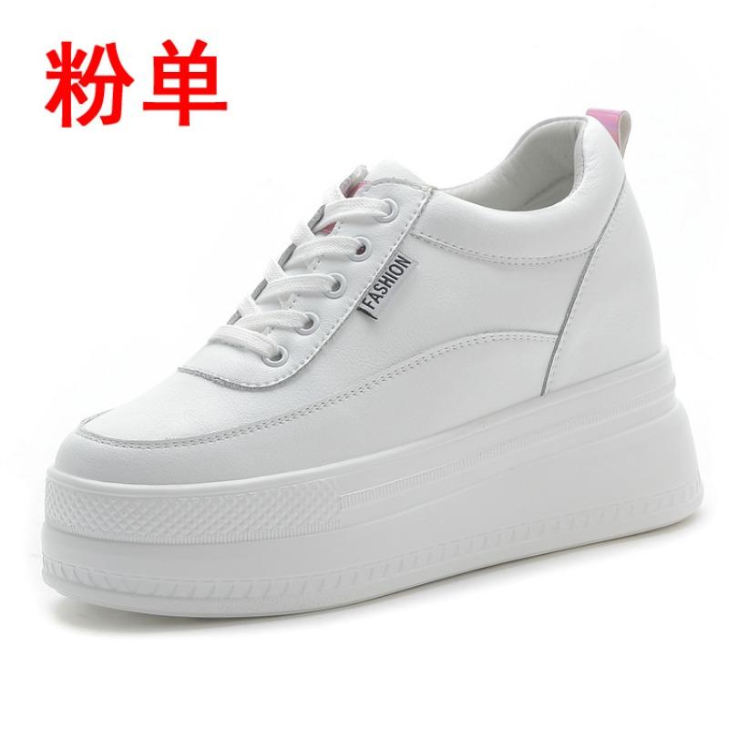 Trendy new muffin thick-soled inner height-increasing women's shoes mesh white shoes casual sports shoes