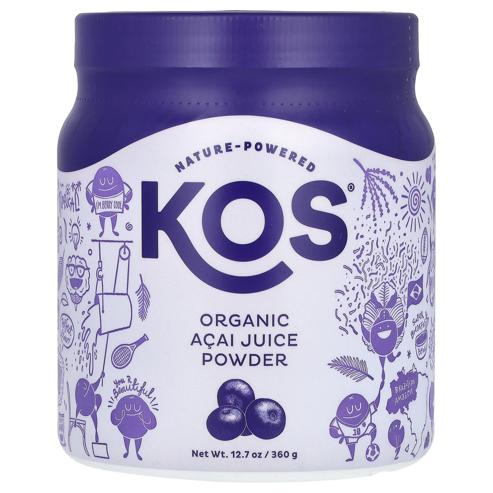 

KOS, Organic Acai Juice Powder, 360g (12.7oz)