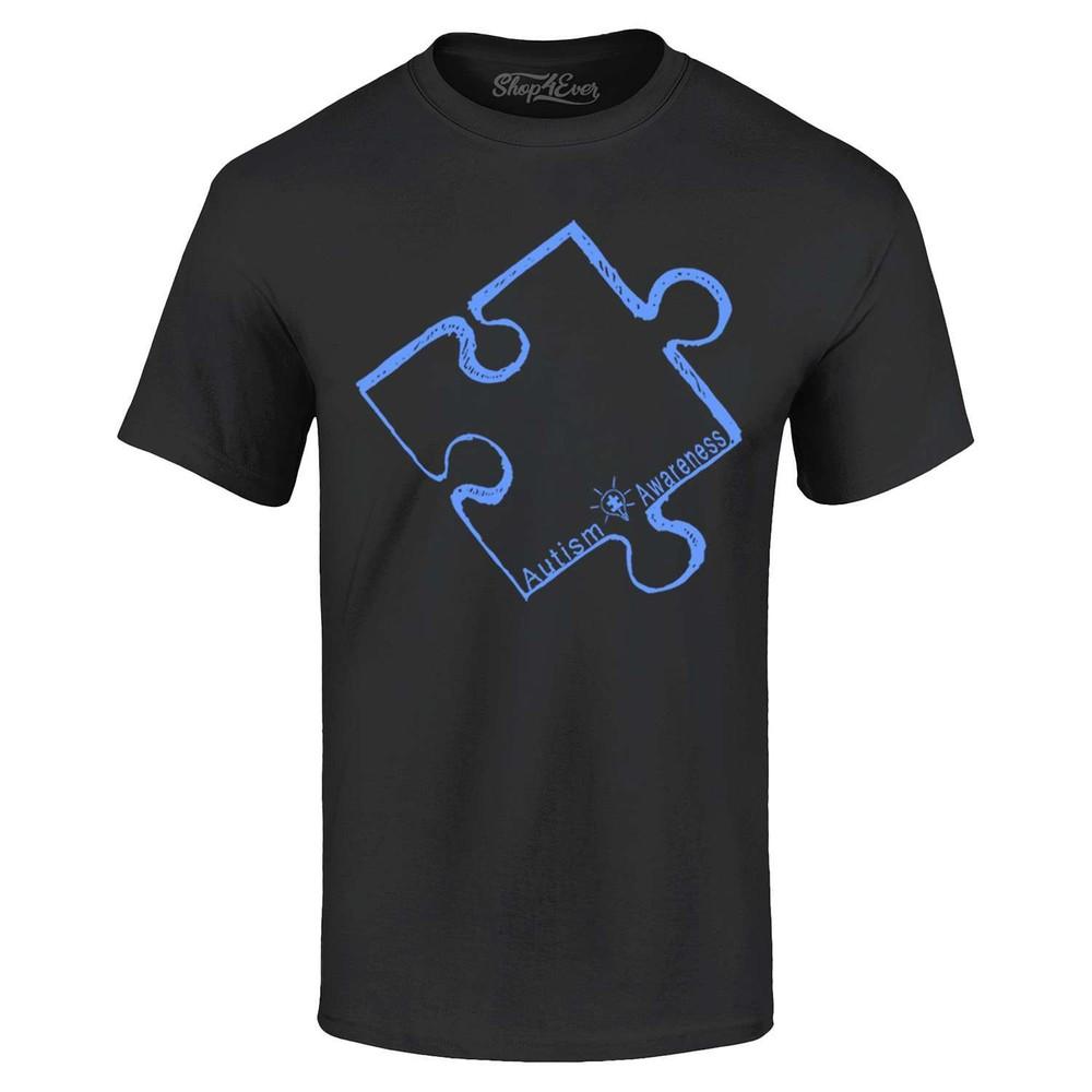

Blue Puzzle Piece T-shirt Autism Awareness Shirt M