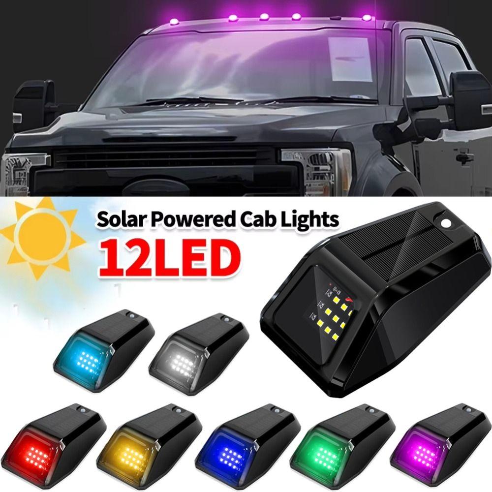Reusable Solar Powered Cab Lights Wear Resist Truck Pickup Warning Lamp Flashing Signal Lamp SUV