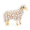 Broche da Donna Moda Lusso Interamente in Perle Pecora Unisex Adorabile Carino Animale Signora Matrimonio Elegante Casual Spille Regali