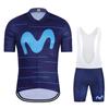 Summer Movistar Pro Team Cycling Jersey Set MTB Bicycle Clothes Suits Bib Shorts Bike Clothing Uniforme Ciclismo Hombre