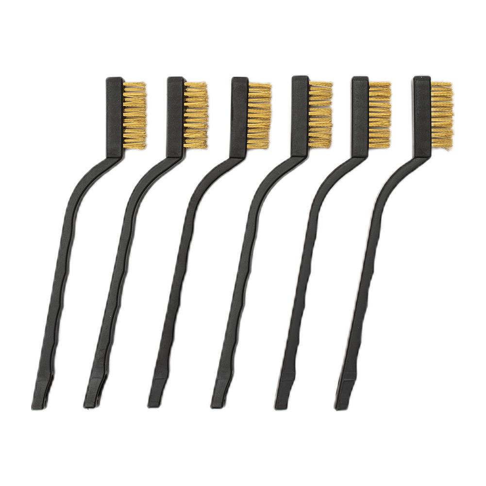 6 Pieces Brass Wire Brush Set for Cleaning Welding Slag and Rust