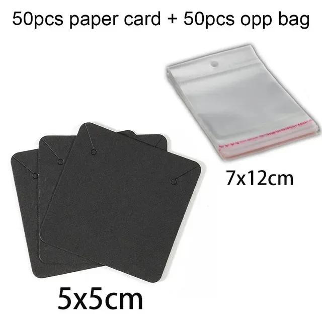 50pcs Earring Display Cards Cardboard for DIY Jewelry Holder Selling Organizer Small Businesses Labels Packaging Material Supply