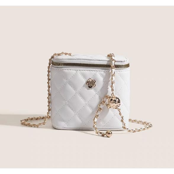 2025 Fashion New Secret Garden Camellia Quilted Chain Box Small Bag Women Mini Shoulder Crossbody Bag